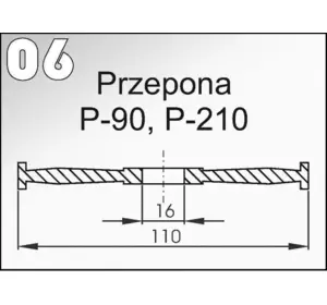 06 Мембрана (диафрагма) насоса опрыскивателя "Pilmet" 110х15 (P-90,P-140, P-200)